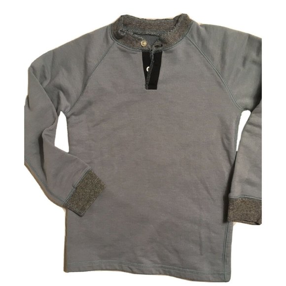 AMERICAN VINTAGE by Eland Smokey Navy Blue 1/4 Button Sweatshirt, Size 7 - Picture 1 of 2